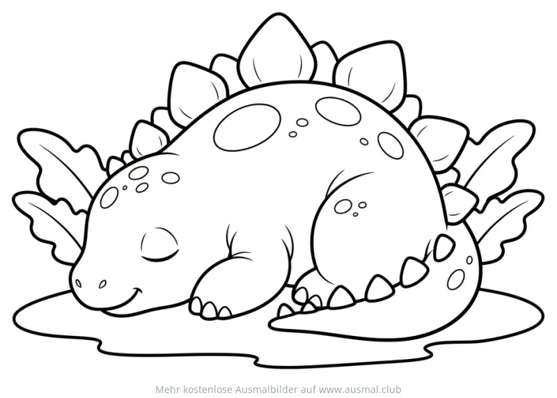 Schlafender Stegosaurus Ausmalbild