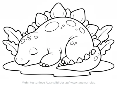 Schlafender Stegosaurus Ausmalbild