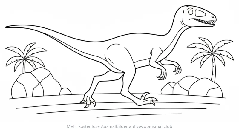 Compsognathus Dinosaurier Ausmalbild
