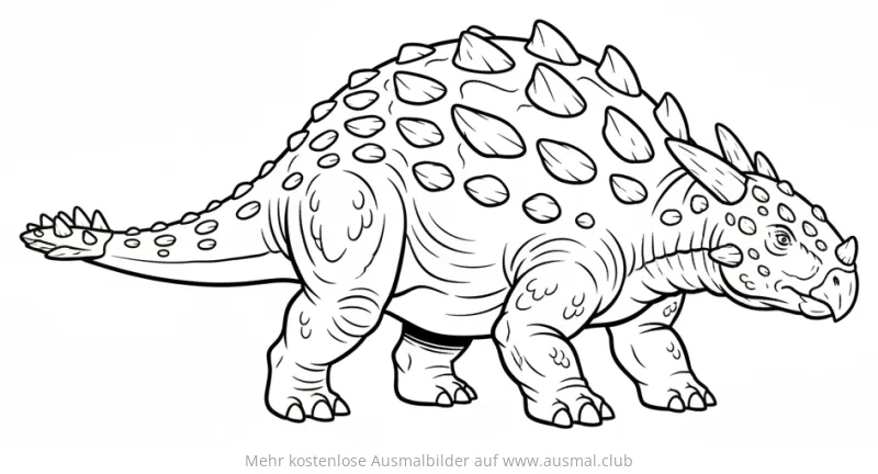 Euoplocephalus Ausmalbild mit Panzerung und Stacheln