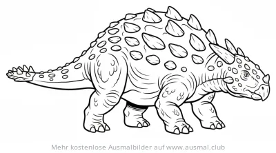 Euoplocephalus Ausmalbild mit Panzerung und Stacheln