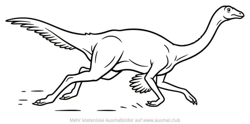 Gallimimus Ausmalbild in Bewegung