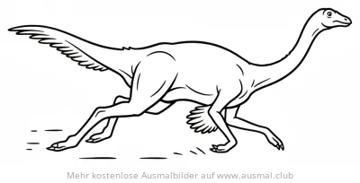 Gallimimus Ausmalbild in Bewegung