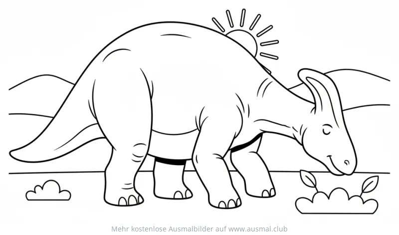 Edmontosaurus Ausmalbild in Landschaft