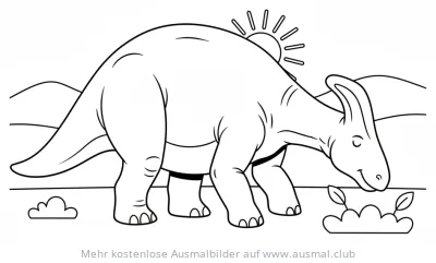 Edmontosaurus Ausmalbild in Landschaft