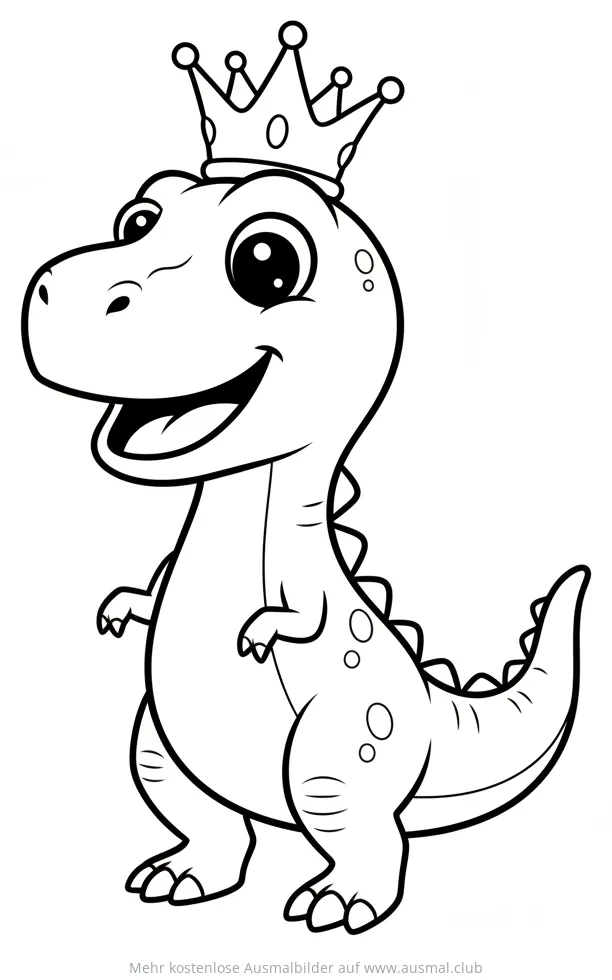 Dinosaurier mit Krone Ausmalbild