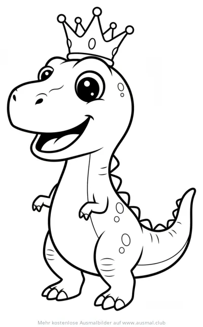 Dinosaurier mit Krone Ausmalbild