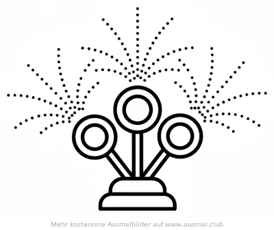 Feuerwerk Ausmalbild zum Diwali Fest