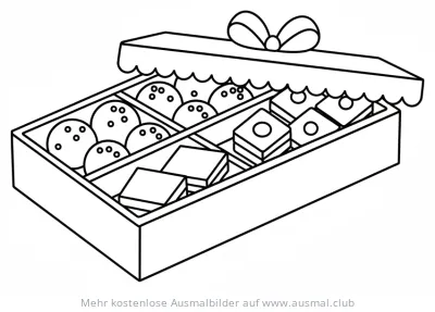 Diwali Süßigkeiten in Pralinenschachtel Ausmalbild