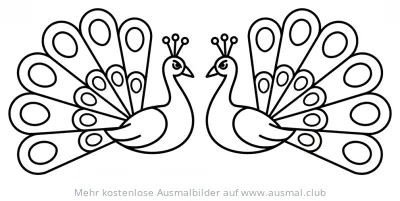 Zwei stilisierte Pfaue Ausmalbild für Diwali