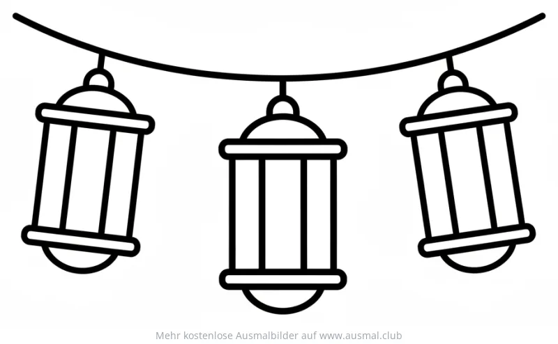 Diwali Laternen Lichterkette Ausmalbild