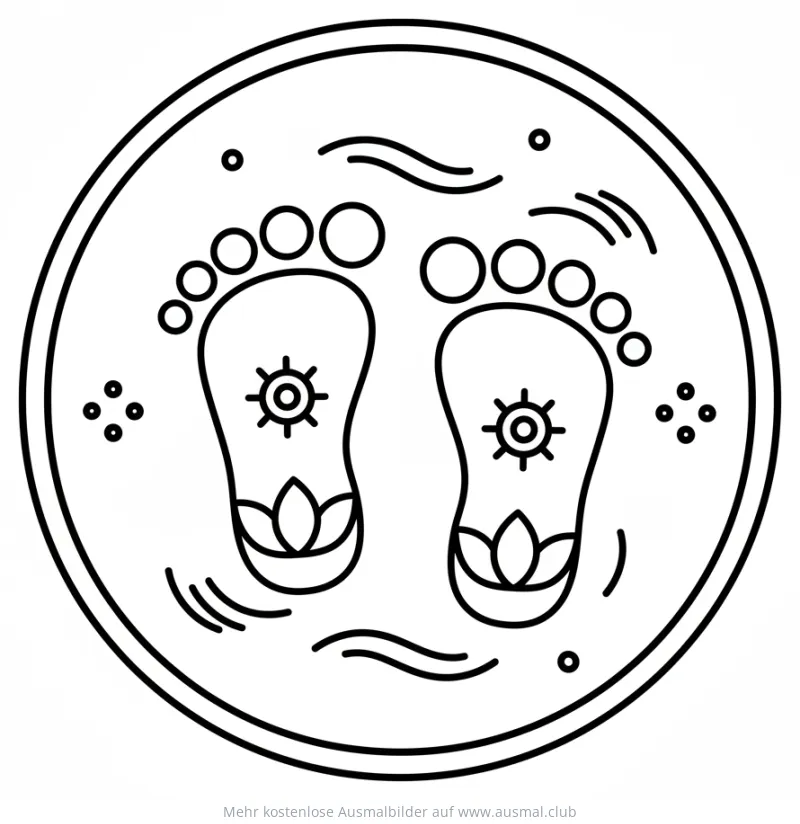 Lakshmi Fußabdruck Ausmalbild für Diwali