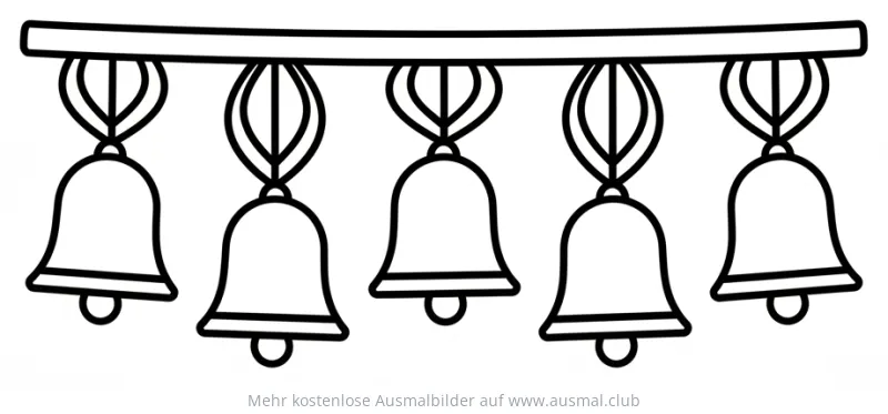 Toran mit Glocken Ausmalbild für Diwali