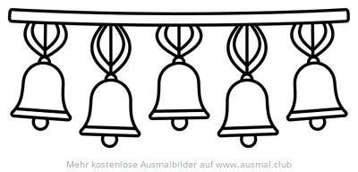 Toran mit Glocken Ausmalbild für Diwali