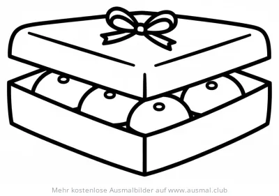 Süßigkeitenbox mit Schleife Ausmalbild