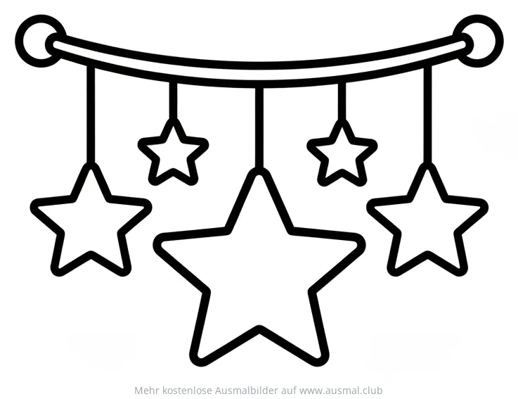 Girlande mit Sternen Ausmalbild für Diwali