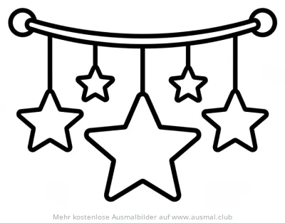 Girlande mit Sternen Ausmalbild für Diwali