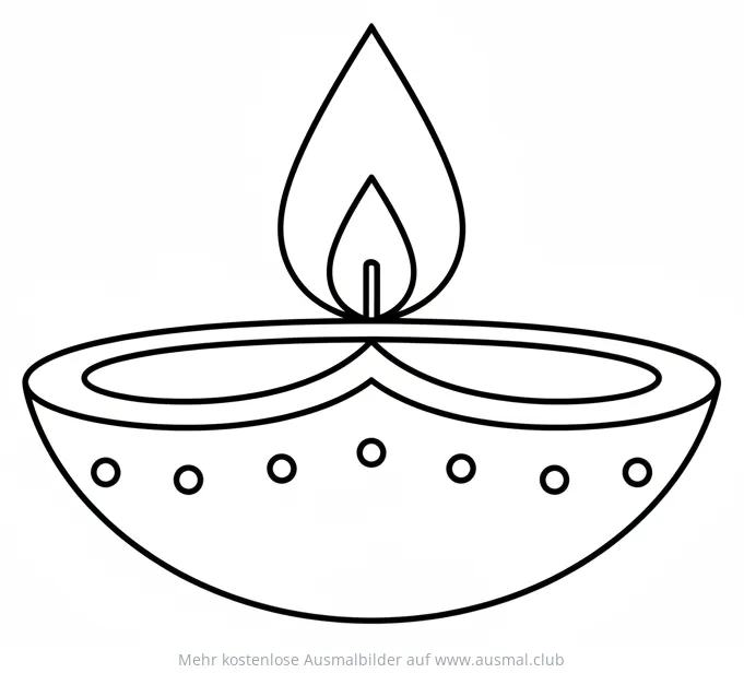 Diwali Diya Lampe Ausmalbild
