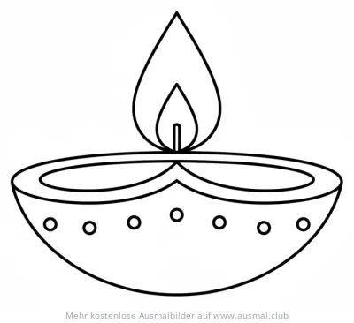 Diwali Diya Lampe Ausmalbild