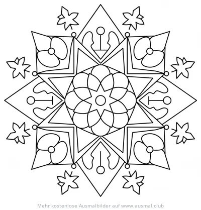 Geometrisches Rangoli Ausmalbild für Diwali