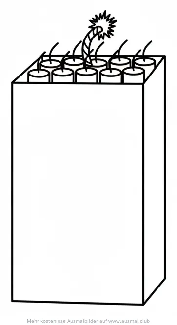 Feuerwerk Box Ausmalbild für Diwali