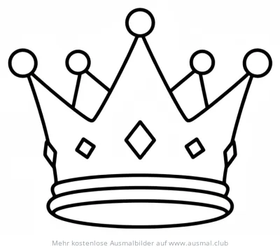 Krone Ausmalbild mit Rauten und Kugeln