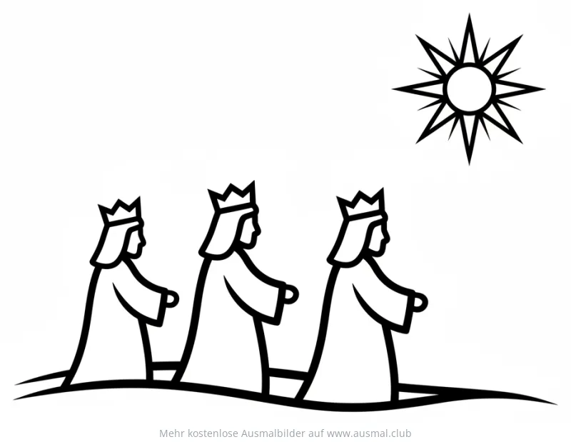Heilige Drei Könige Silhouette Ausmalbild