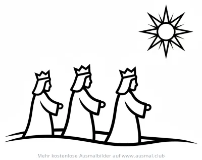 Heilige Drei Könige Silhouette Ausmalbild