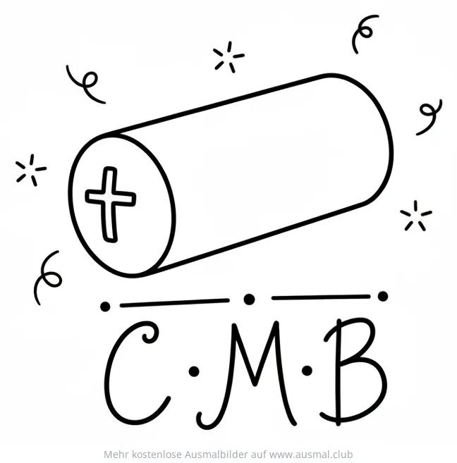 Dreikönige Kreidezeichen Ausmalbild