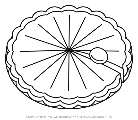 Dreikönigskuchen Ausmalbild mit Bohne