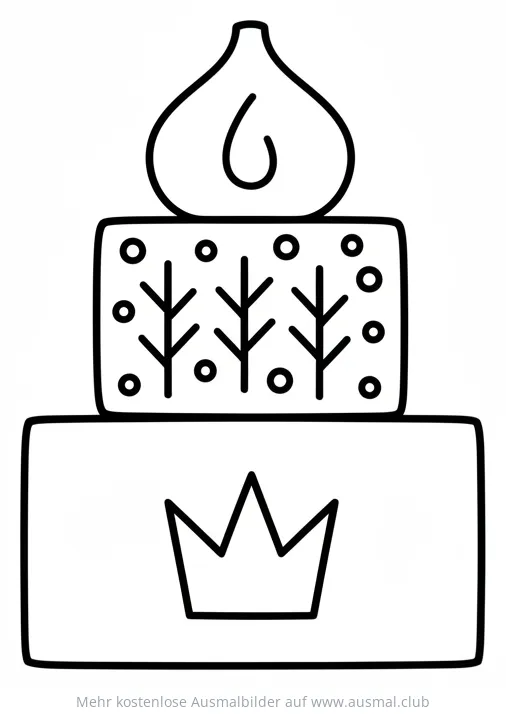 Geschenke Stapel Ausmalbild für Dreikönigstag