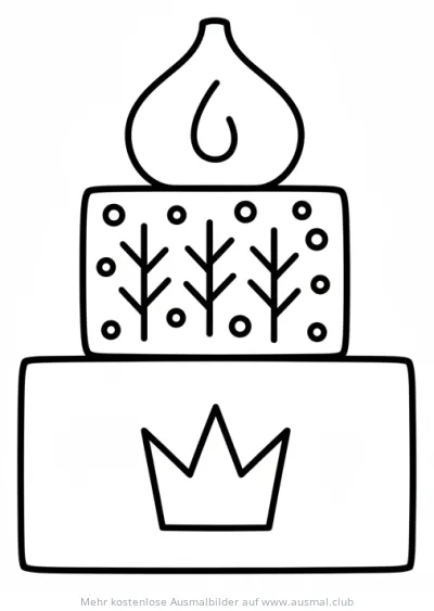 Geschenke Stapel Ausmalbild für Dreikönigstag