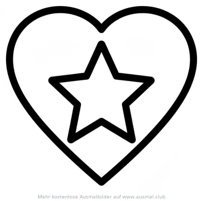 Herz mit Stern Ausmalbild zum Dreikönigstag