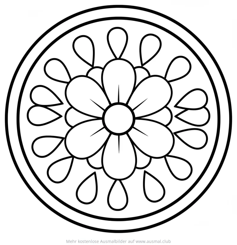 Blume Ausmalbild im Mandala Stil