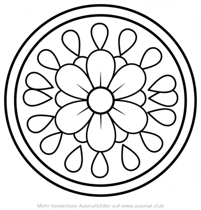Blume Ausmalbild im Mandala Stil