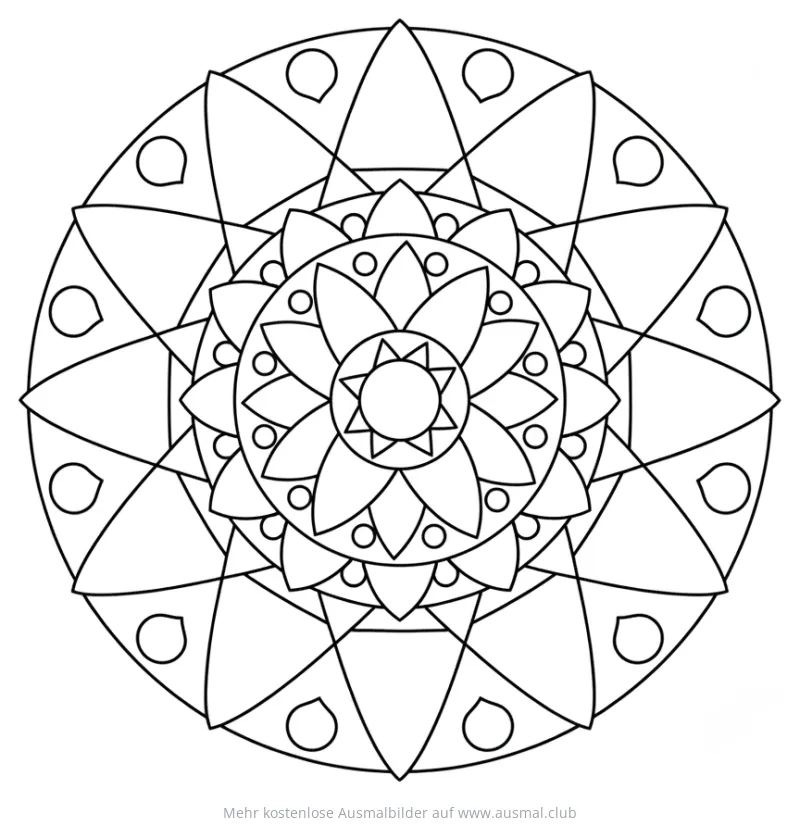Dreiecke Mandala Ausmalbild