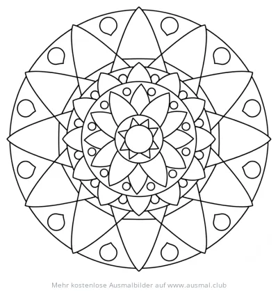 Dreiecke Mandala Ausmalbild