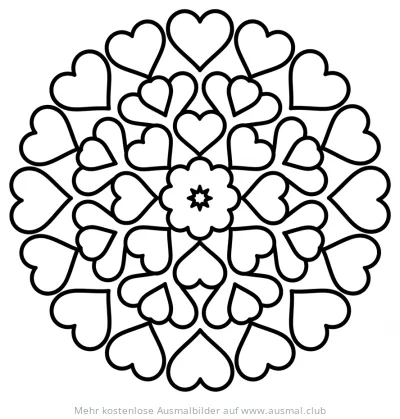 Herzen Mandala Ausmalbild