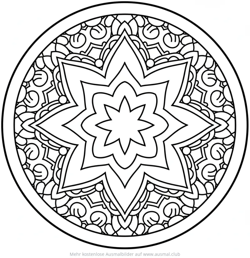 Sterne Mandala Ausmalbild
