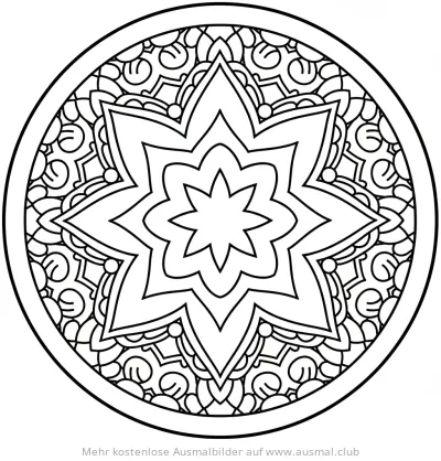Sterne Mandala Ausmalbild