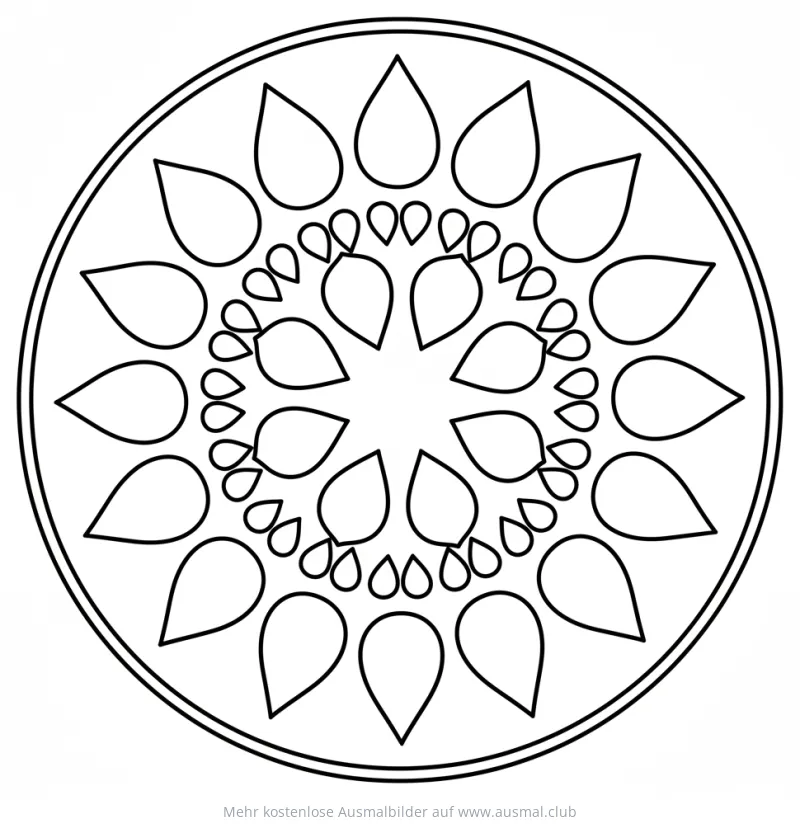 Tropfen Mandala Ausmalbild