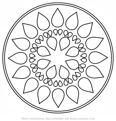 Tropfen Mandala Ausmalbild