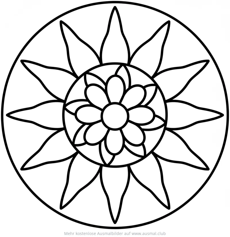 Sonne Mandala Ausmalbild