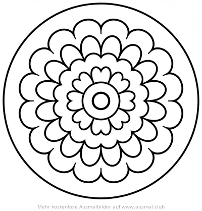 Kreisförmiges Mandala Ausmalbild mit floralen Elementen