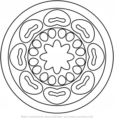 Einfaches Linien Mandala Ausmalbild