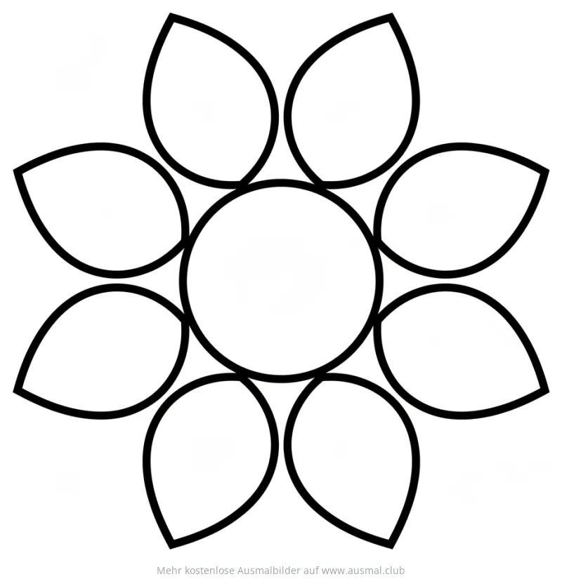 Einfaches Blüten-Mandala Ausmalbild