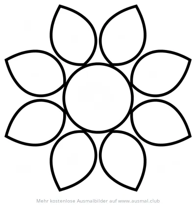 Einfaches Blüten-Mandala Ausmalbild