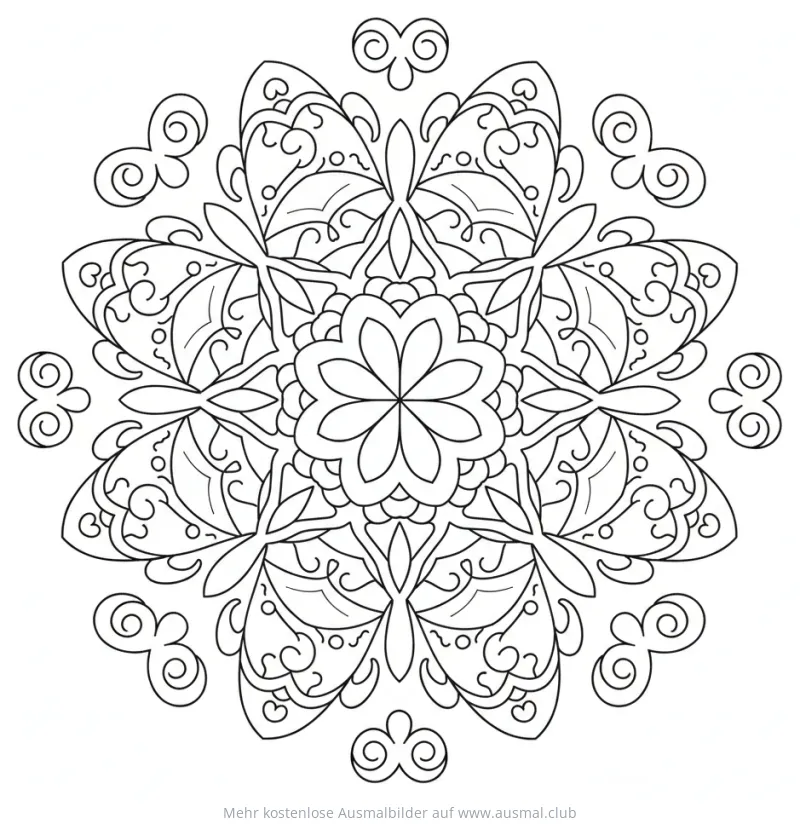 Schmetterling Mandala Ausmalbild