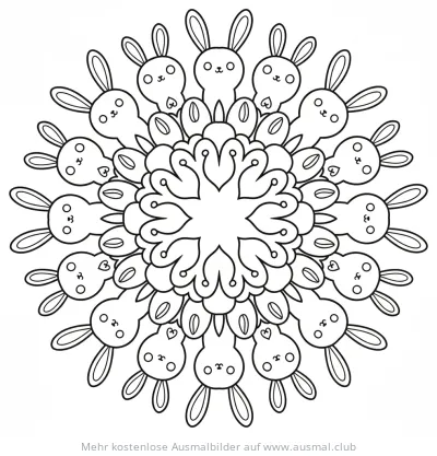 Hase Mandala Ausmalbild