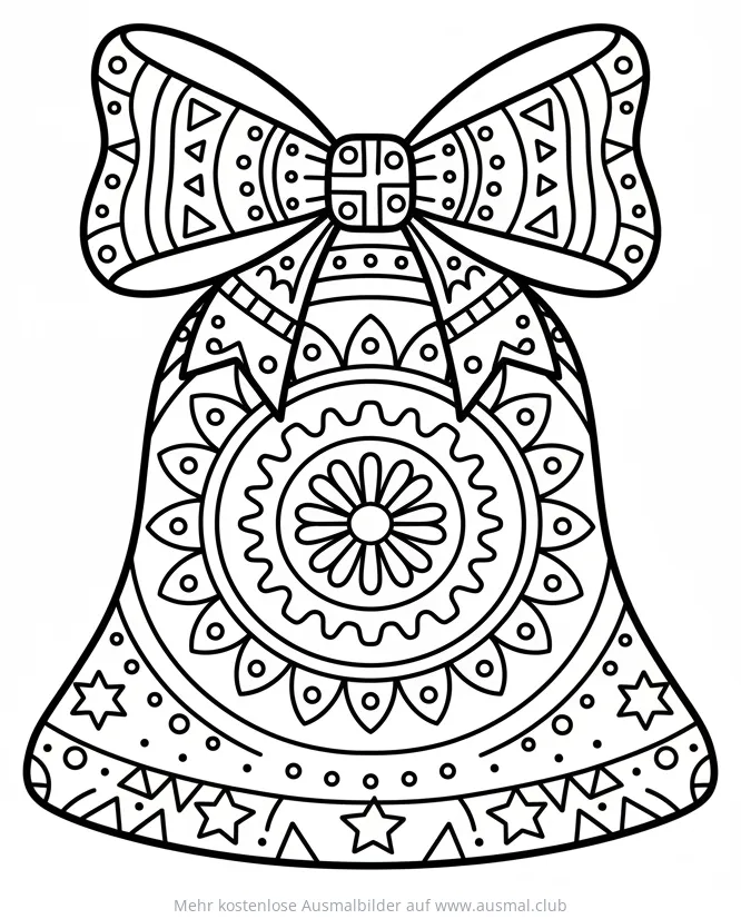 Glocke mit Schleife Ausmalbild